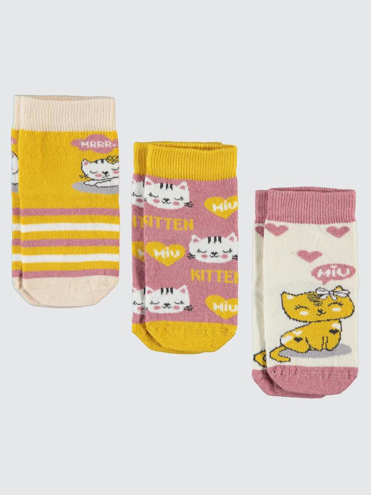 Civil Girls Miu 3'lü 2-12 Yaş Kız Soket Çorap