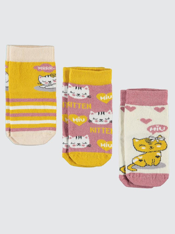 Civil Girls Miu 3'lü 2-12 Yaş Kız Soket Çorap