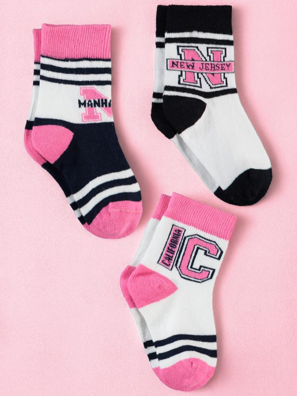 Civil Girls Kolej 3'lü 2-12 Yaş Kız Soket Çorap