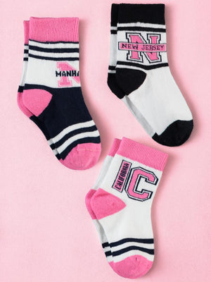 Civil Girls Kolej 3'lü 2-12 Yaş Kız Soket Çorap