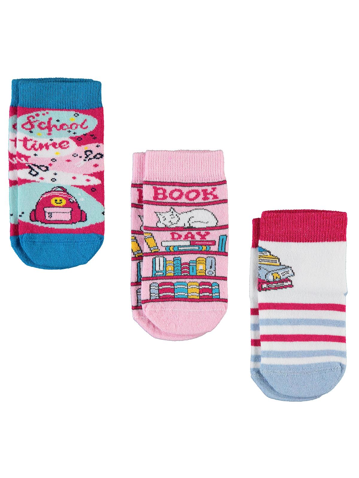 Civil Socks  Back To School 3'lü 2-12 Yaş Kız Soket Çorap
