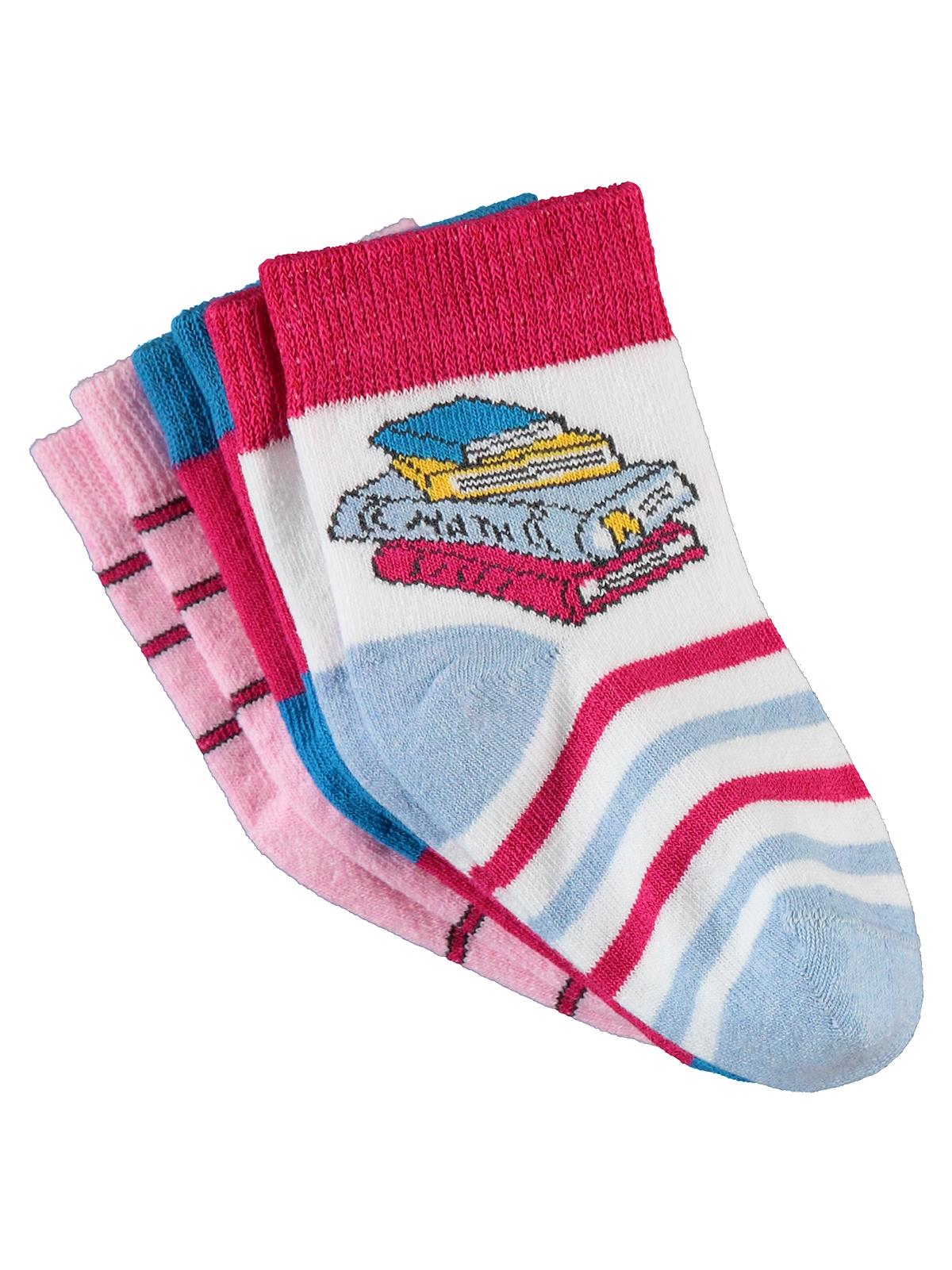 Civil Socks  Back To School 3'lü 2-12 Yaş Kız Soket Çorap