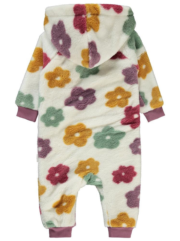 Civil Baby Renkli Çiçek Empirmeli 6-18 Ay Tulum - Ekru