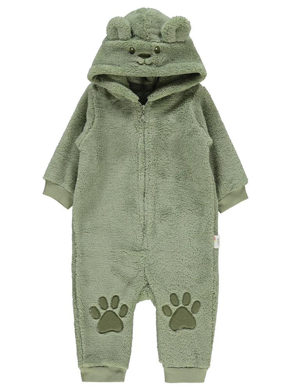 Civil Baby Ayı Nakışlı 6-18 Ay Tulum - Haki