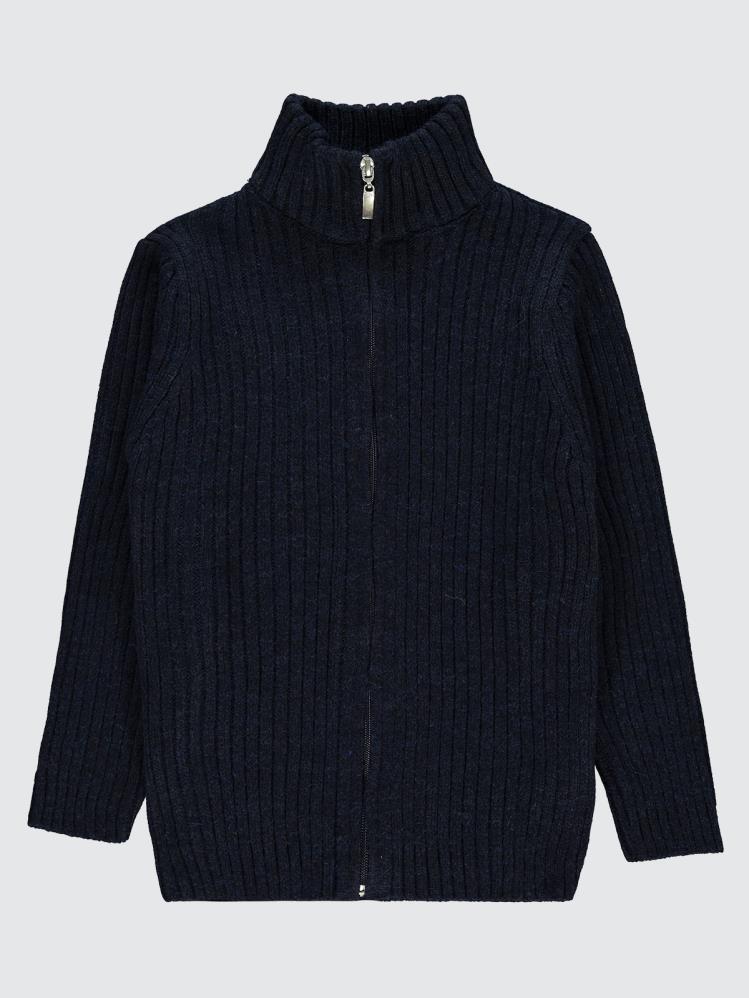 Civil Boys Fermuarlı Fitilli 6-9 Yaş Hırka - Lacivert