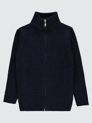 Civil Boys Fermuarlı Fitilli 6-9 Yaş Hırka - Lacivert