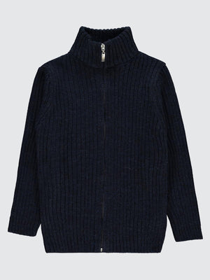 Civil Boys Fermuarlı Fitilli 6-9 Yaş Hırka - Lacivert