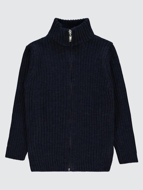 Civil Boys Fermuarlı Fitilli 6-9 Yaş Hırka - Lacivert