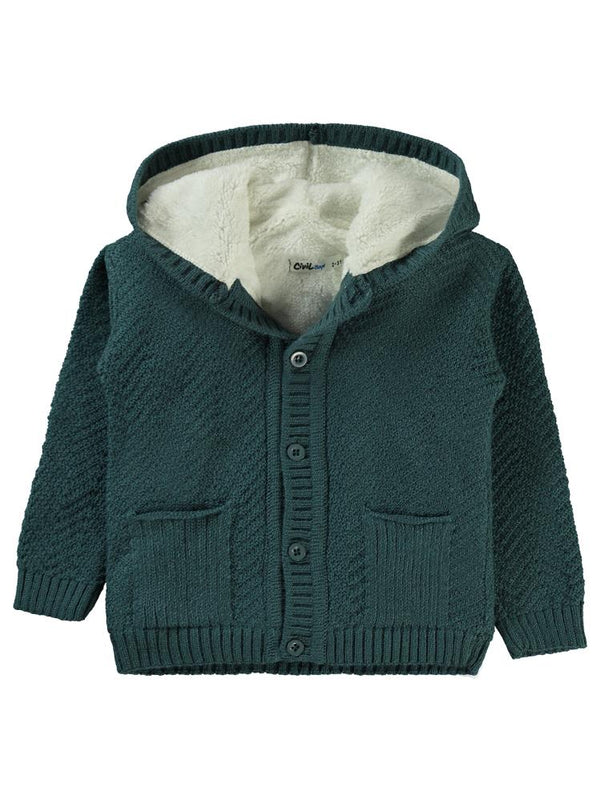 Civil Boys İçi Welsoftlu Balık Sırtı 2-5 Yaş Hırka - Yeşil