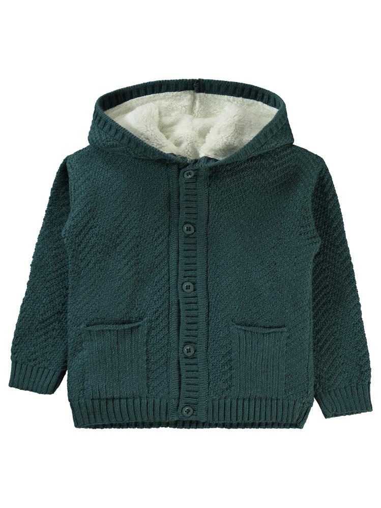 Civil Boys İçi Welsoftlu Balık Sırtı 2-5 Yaş Hırka - Yeşil