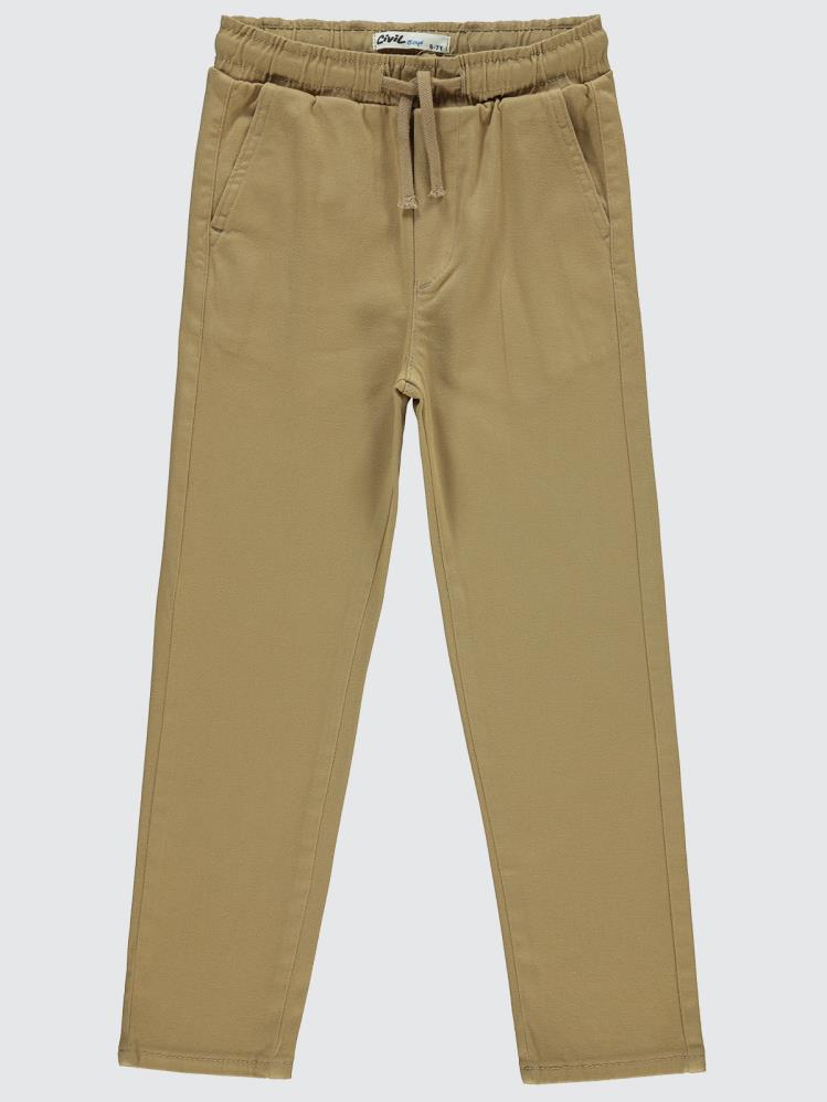 Civil Boys Beli Lastikli Chinno 10-13 Yaş Pantolon - Kahverengi