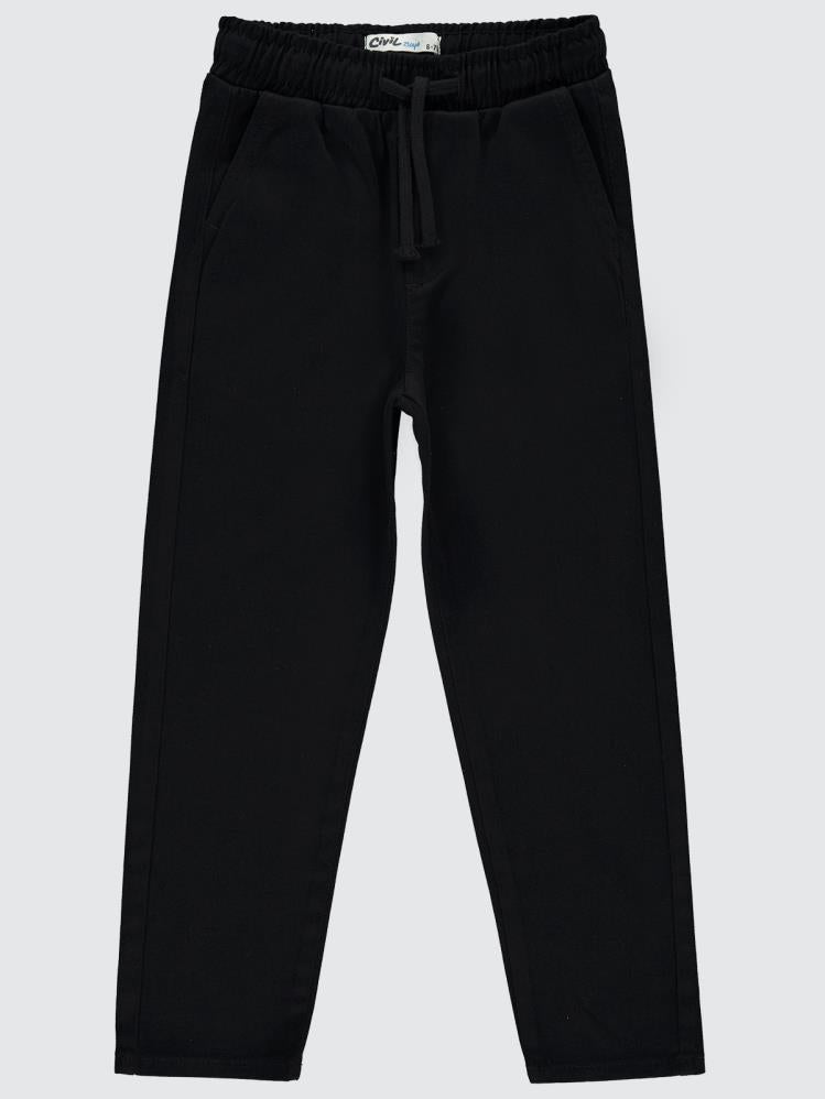 Civil Boys Beli Lastikli Chinno 6-9 Yaş Pantolon - Siyah