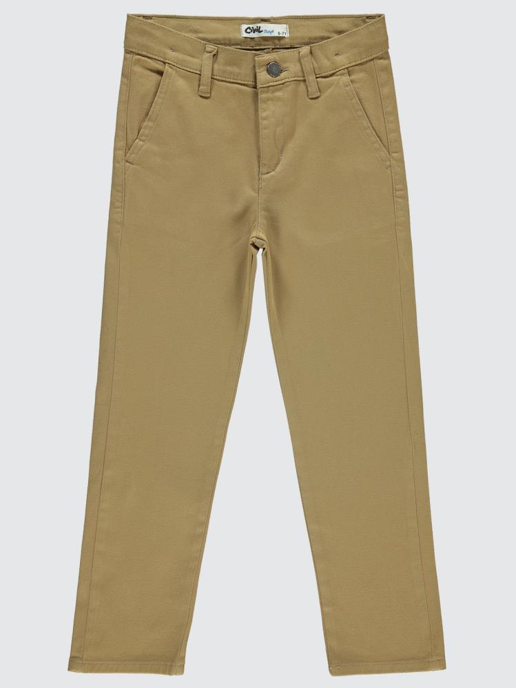 Civil Boys 5 Cep Klasik 10-13 Yaş Pantolon - Kahverengi