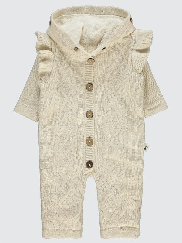 Civil Baby Polarlı Örgülü 6-18 Ay Tulum - Bej