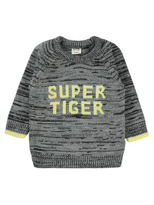 Civil Baby Super Tiger Yazılı 6-18 Ay Kazak - Gri