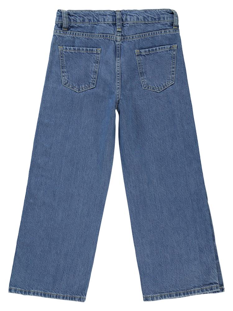 Civil Girls Düğmeli 6-9 Yaş Pantolon - Mavi