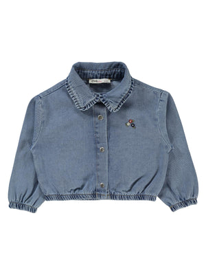 Civil Girls Yakası Fırfırlı 2-5 Yaş Gömlek - Mavi