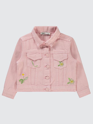 Civil Girls Çiçek Nakışlı 2-5 Yaş Ceket - Pembe