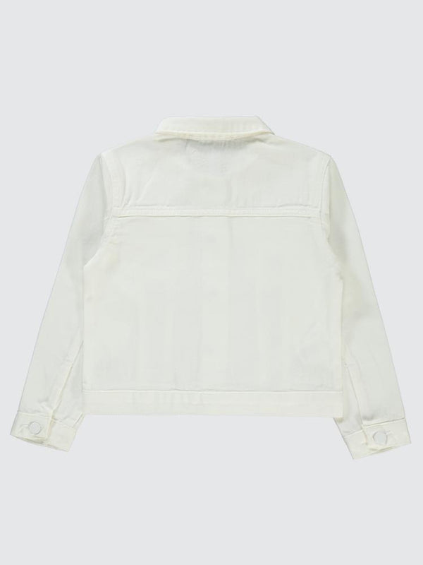 Civil Girls Çiçek Nakışlı 6-9 Yaş Ceket - Beyaz