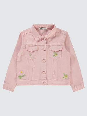 Civil Girls Çiçek Nakışlı 10-13 Yaş Ceket - Pembe
