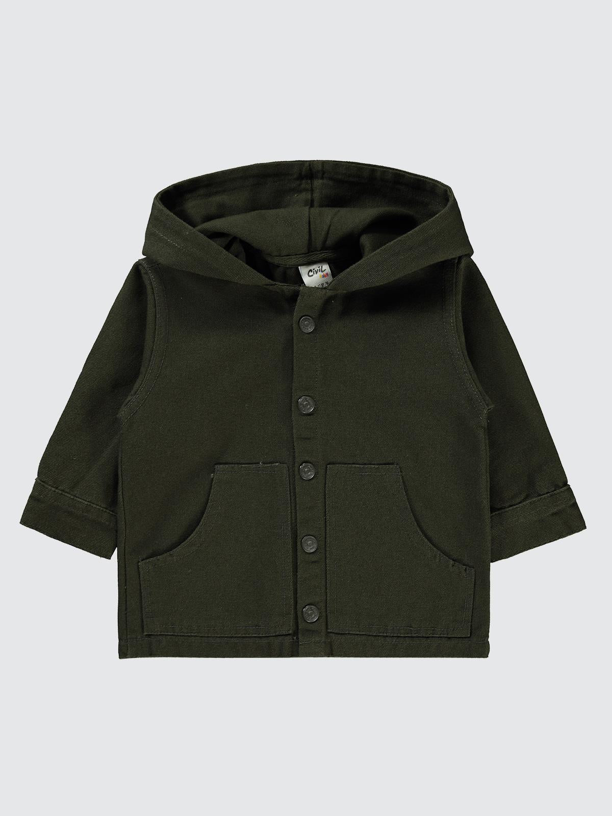 Civil Baby Kapüşonlu Cepli 6-18 Ay Ceket - Haki