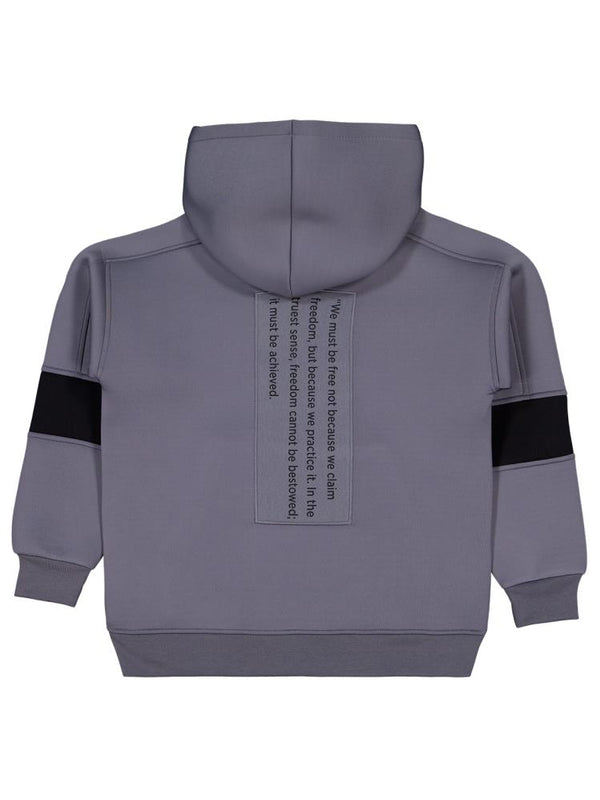 Civil Boys Kordinat Baskılı 10-13 Yaş Sweatshirt - Gri