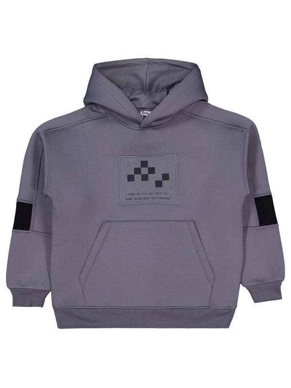 Civil Boys Kordinat Baskılı 10-13 Yaş Sweatshirt - Gri