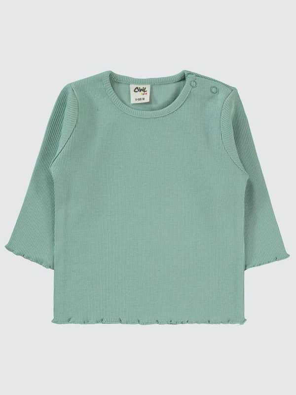 Civil Baby Kol Ucu Detaylı 6-18 Ay Sweatshirt - Yeşil