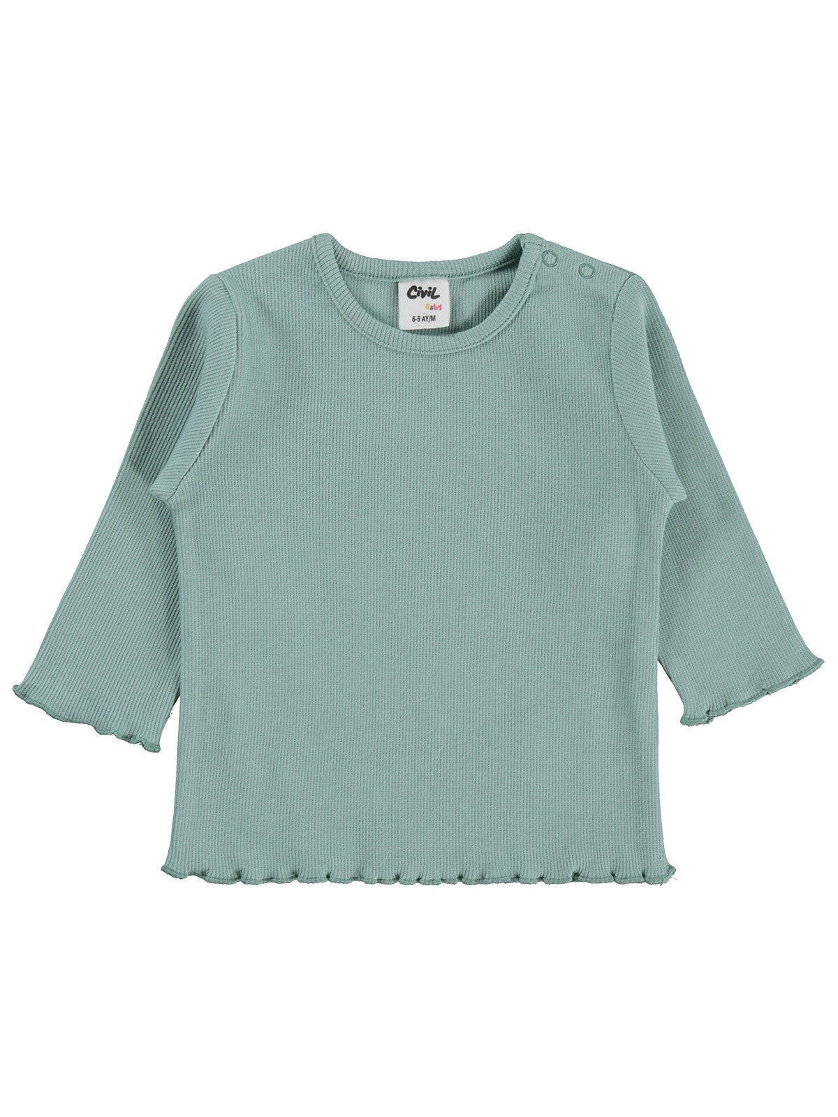 Civil Baby Kol Ucu Detaylı 6-18 Ay Sweatshirt - Yeşil