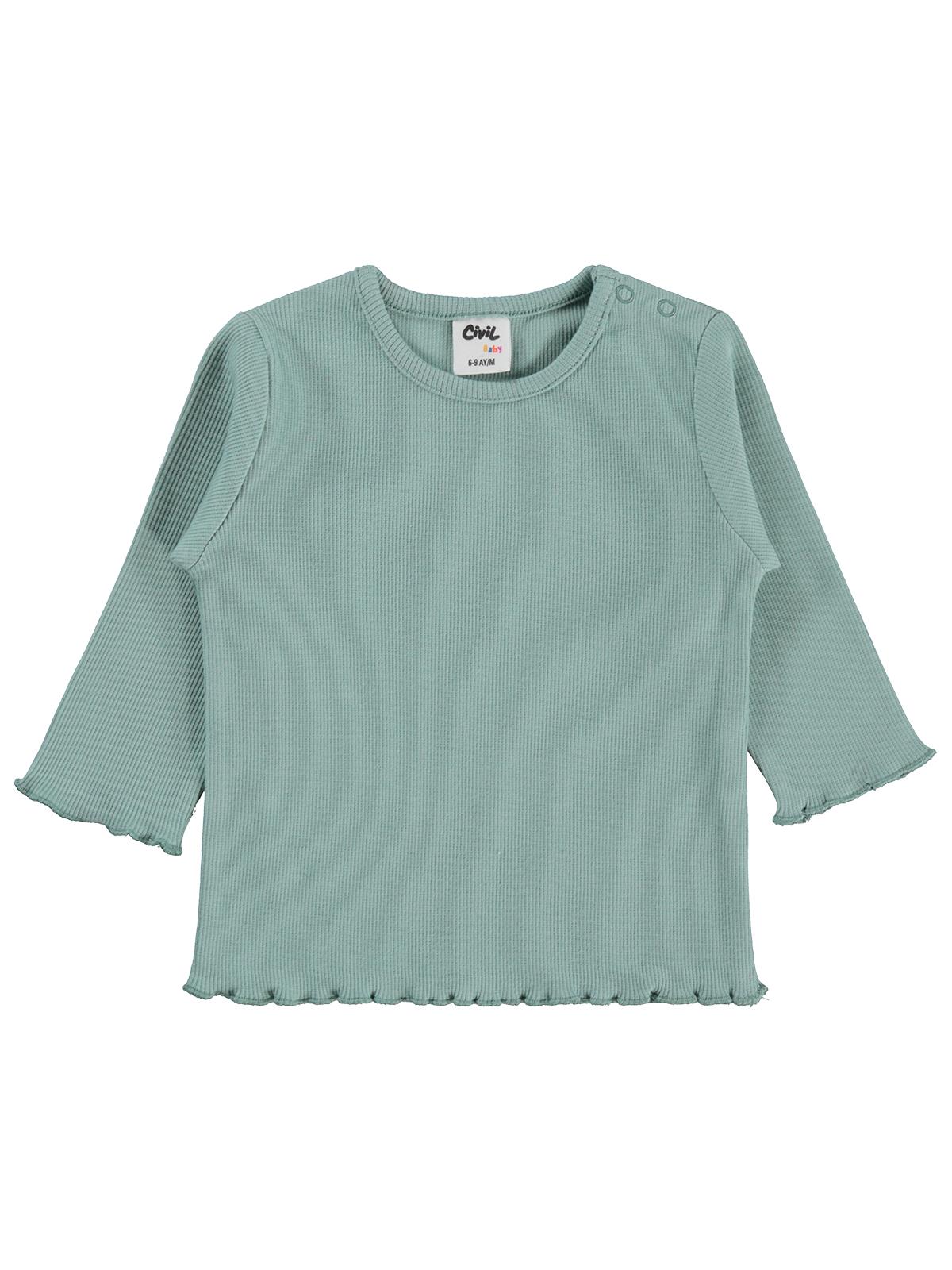 Civil Baby Kol Ucu Detaylı 6-18 Ay Sweatshirt - Yeşil