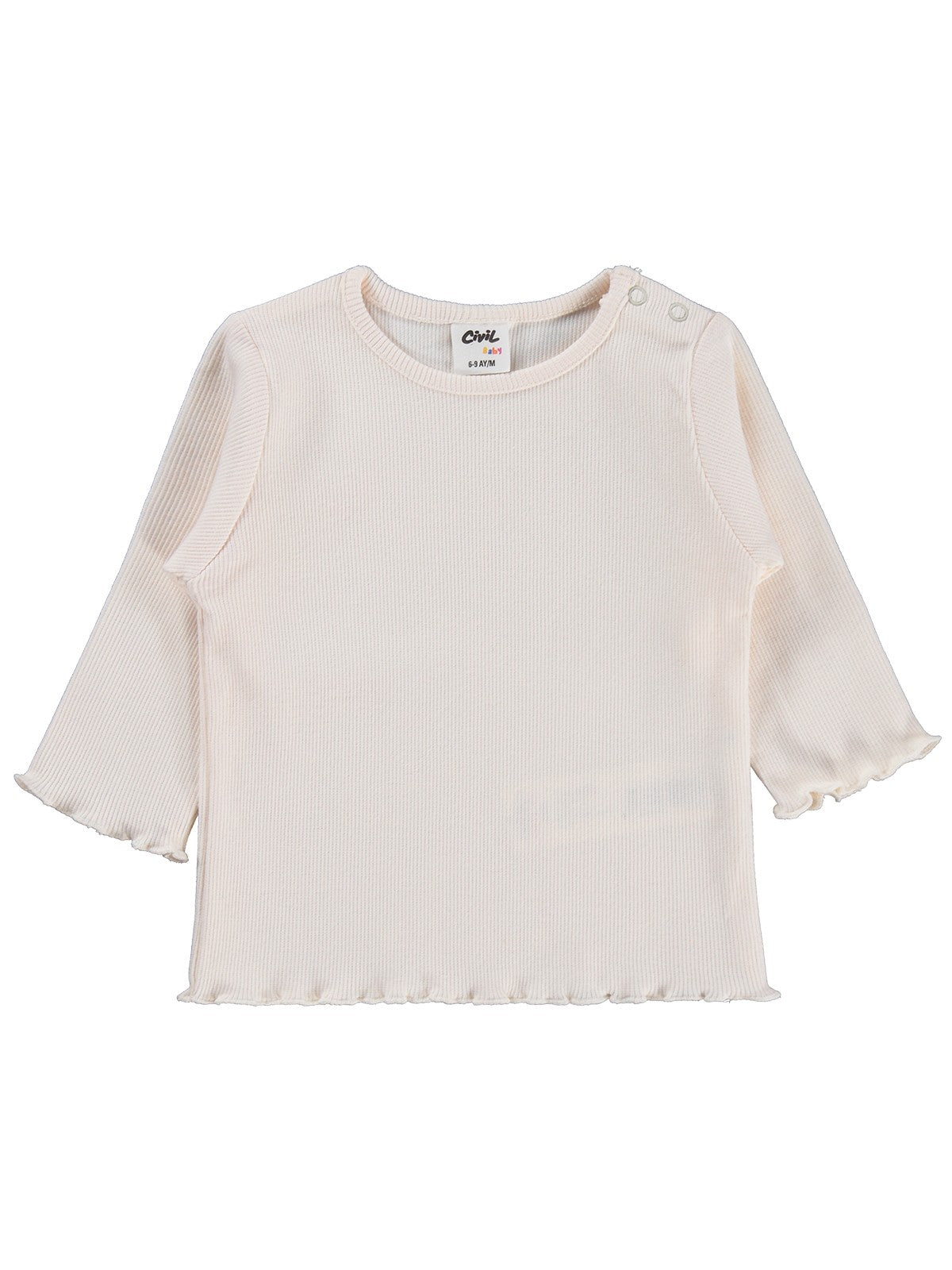 Civil Baby Kol Ucu Detaylı 6-18 Ay Sweatshirt - Fil Dişi
