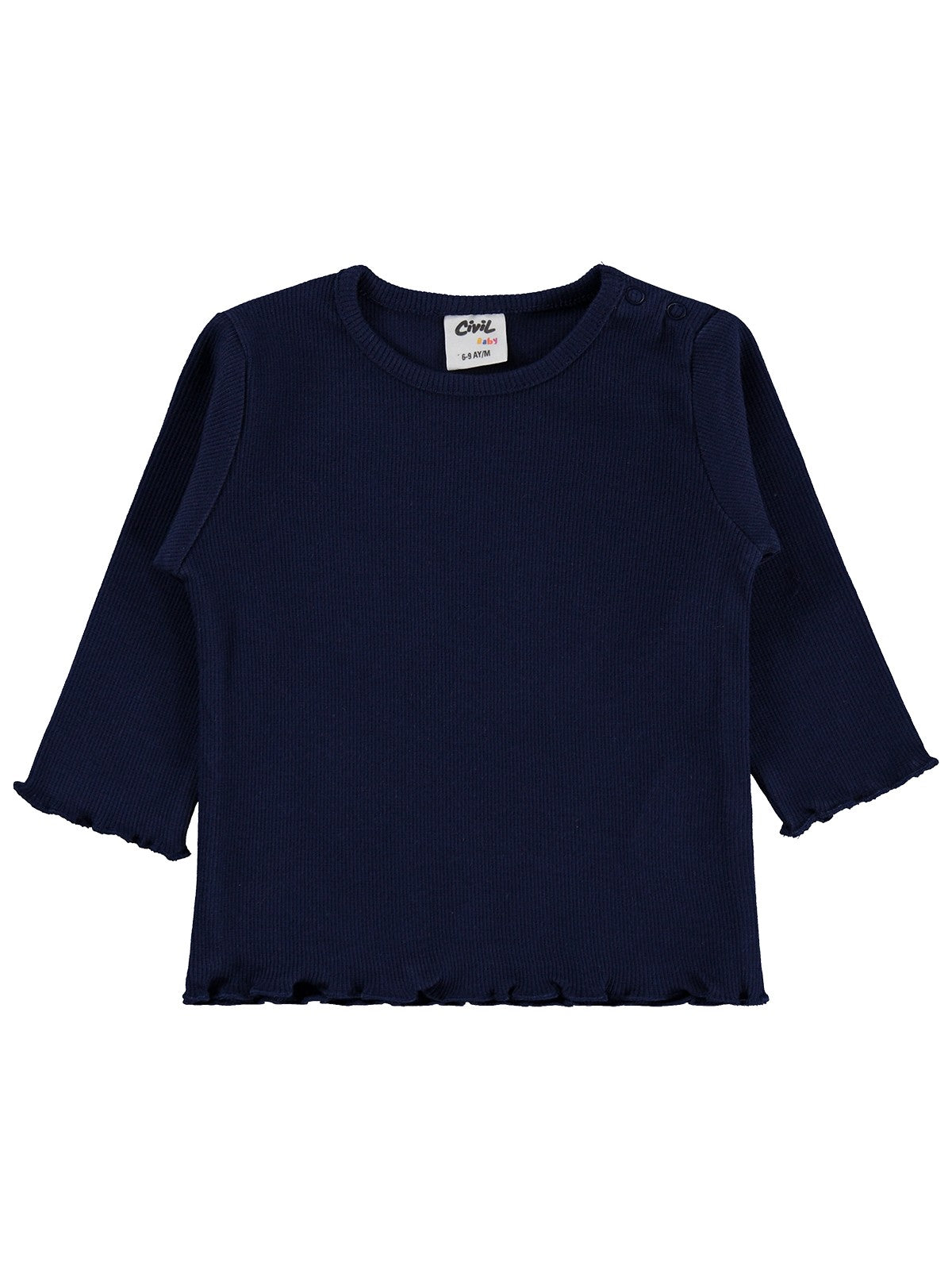 Civil Baby Kol Ucu Detaylı 6-18 Ay Sweatshirt - Lacivert