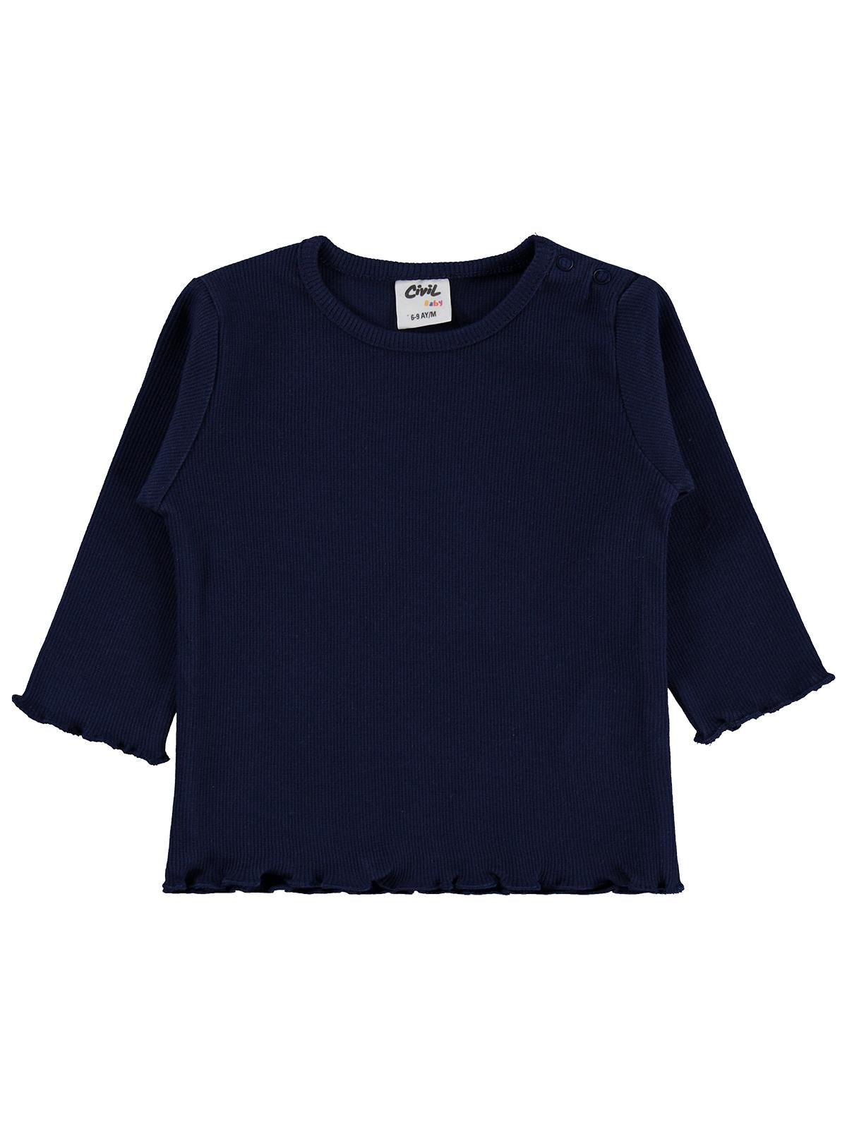 Civil Baby Kol Ucu Detaylı 6-18 Ay Sweatshirt - Lacivert