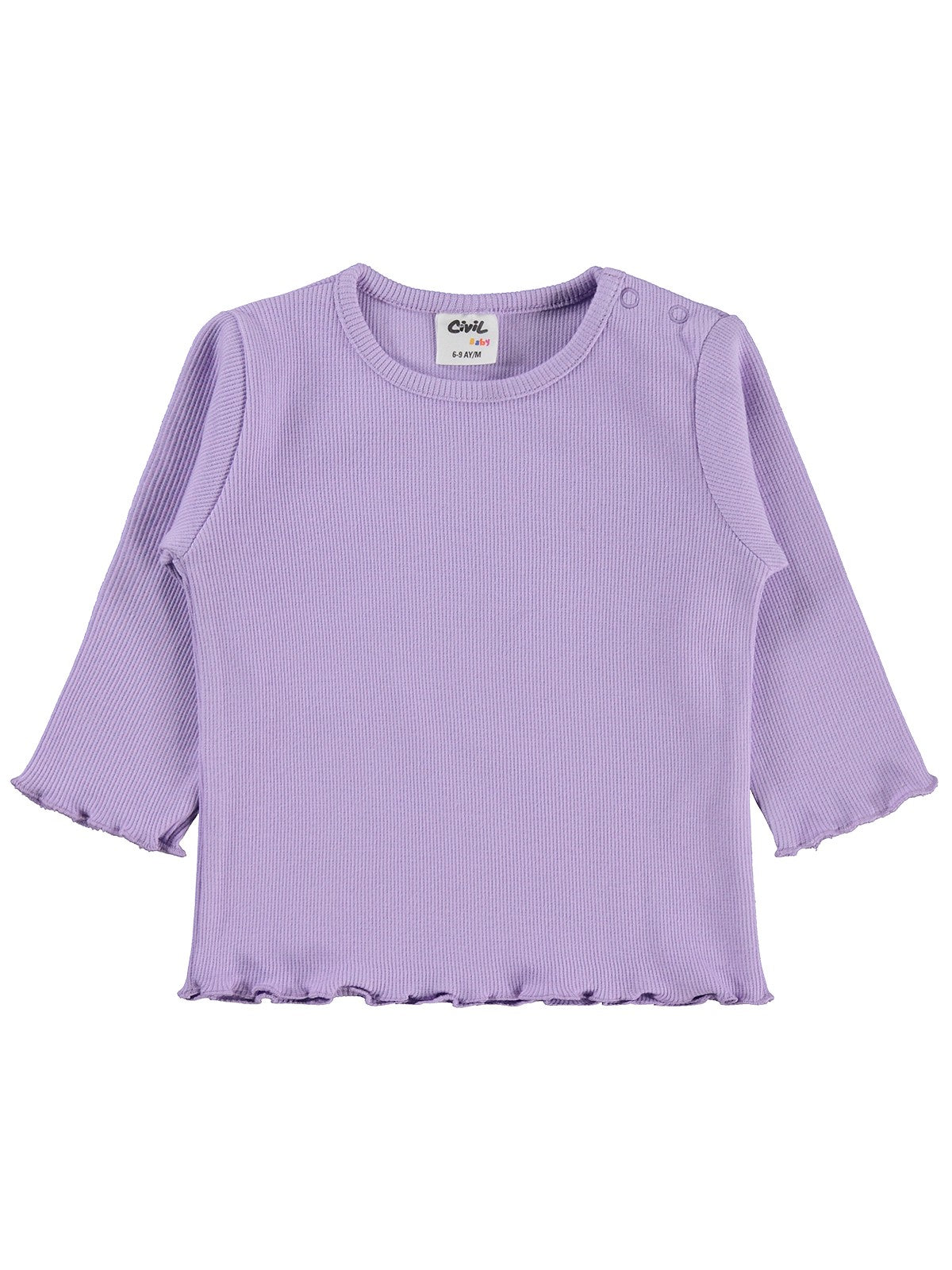 Civil Baby Kol Ucu Detaylı 6-18 Ay Sweatshirt - Lila