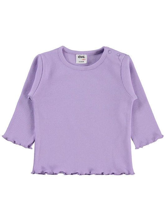 Civil Baby Kol Ucu Detaylı 6-18 Ay Sweatshirt - Lila