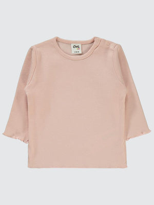 Civil Baby Kol Ucu Detaylı 6-18 Ay Sweatshirt - Pudra