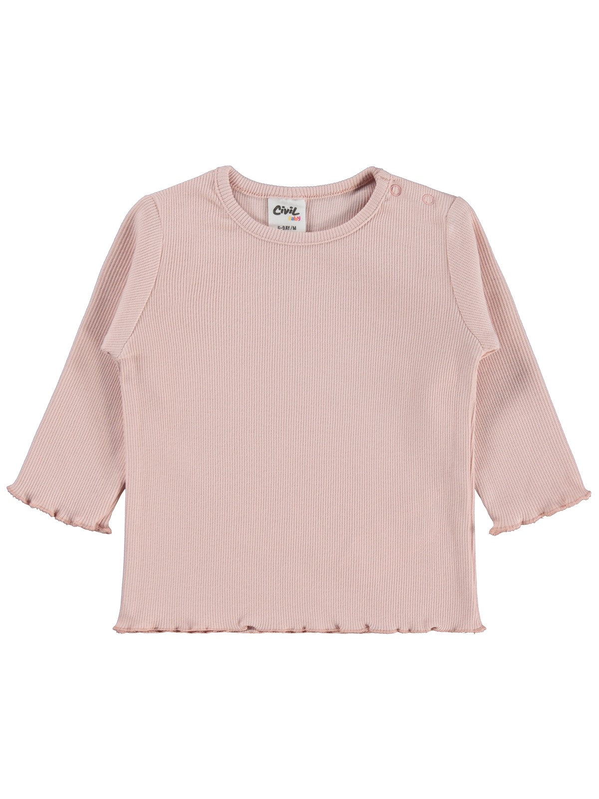 Civil Baby Kol Ucu Detaylı 6-18 Ay Sweatshirt - Pudra