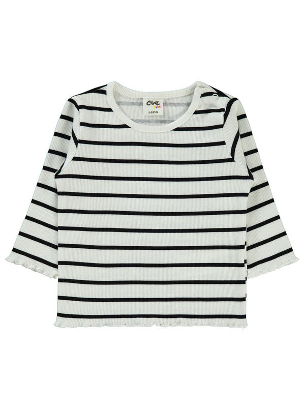 Civil Baby Çizgili 6-18 Ay Sweatshirt - Siyah