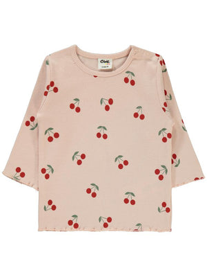 Civil Baby Dağınık Kiraz Empirme 6-18 Ay Sweatshirt - Pudra