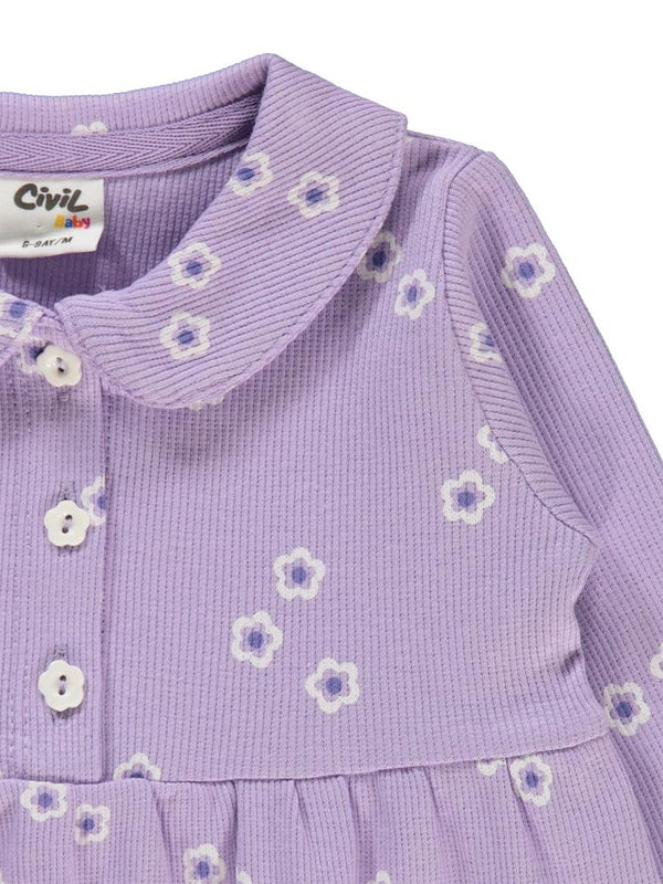 Civil Baby Bahar Çiçeği Empirme 6-18 Ay Elbise - Lila