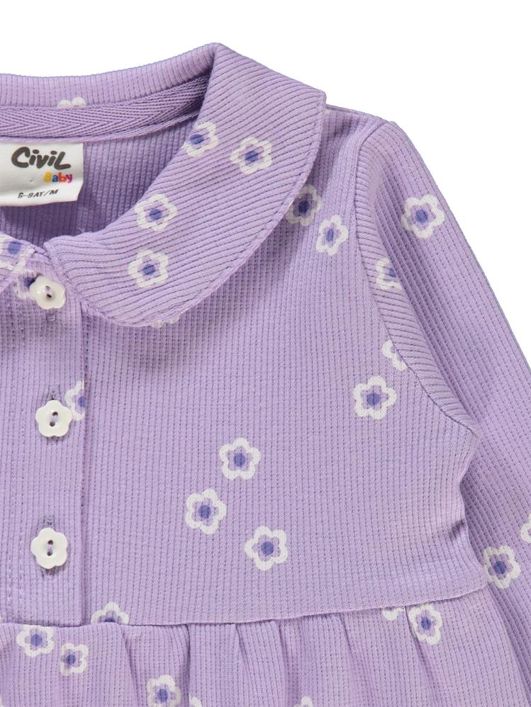 Civil Baby Bahar Çiçeği Empirme 6-18 Ay Elbise - Lila