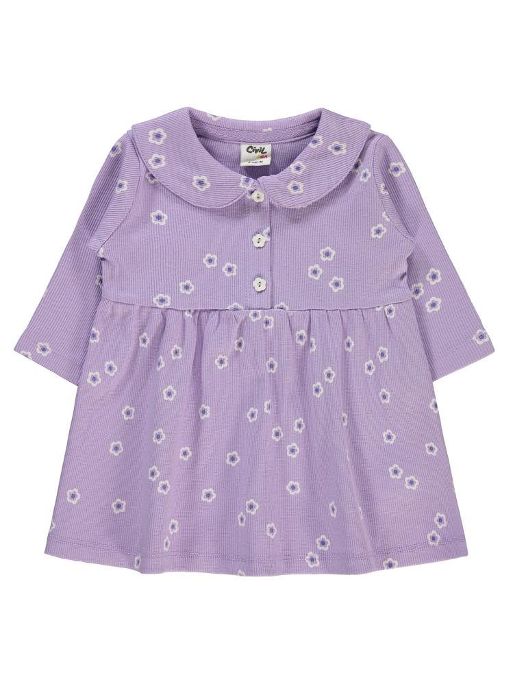 Civil Baby Bahar Çiçeği Empirme 6-18 Ay Elbise - Lila