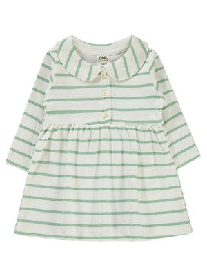 Civil Baby Çizgili 6-18 Ay Elbise - Yeşil