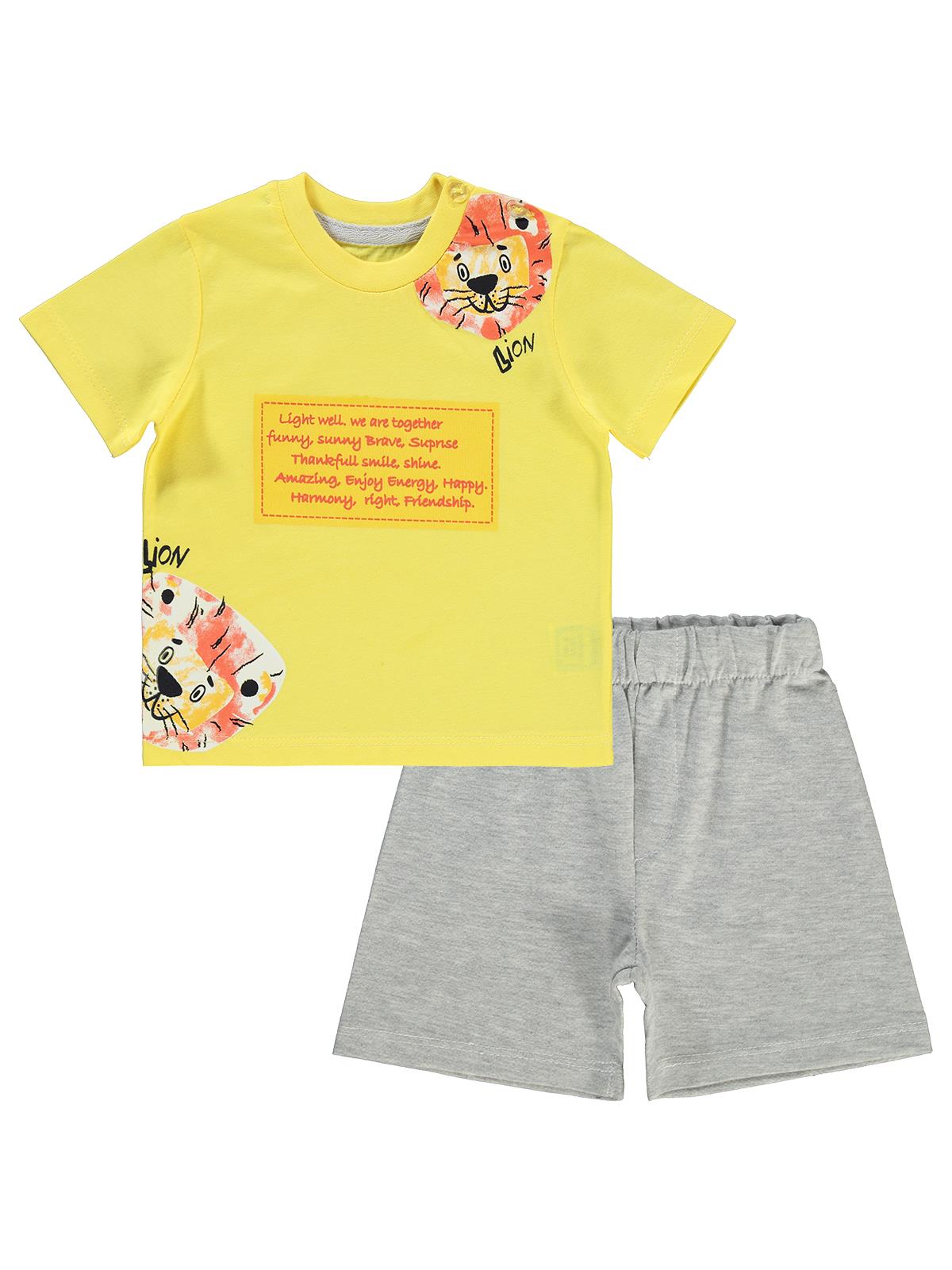 Kumru Lion Aslan Baskılı 6-18 Ay Takım - Sarı