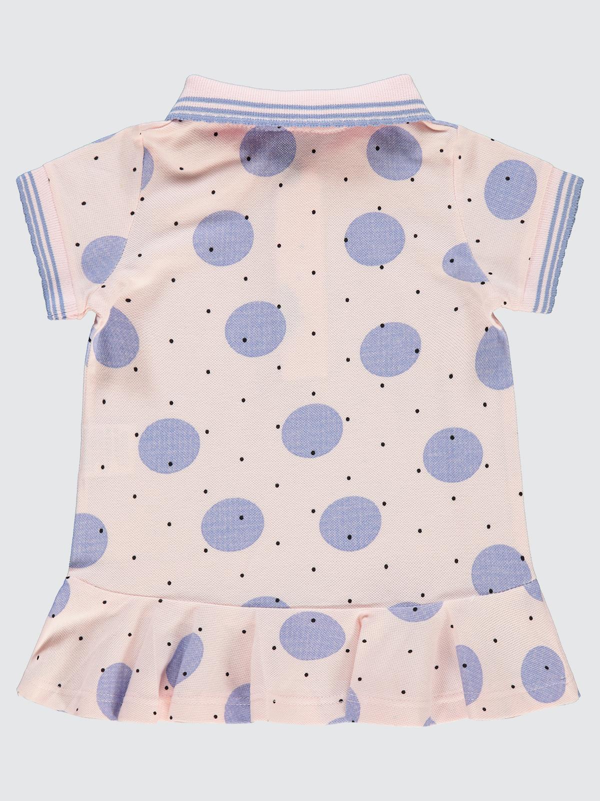 Kumru Puantiye Nokta Baskılı 6-18 Ay Elbise - Pembe