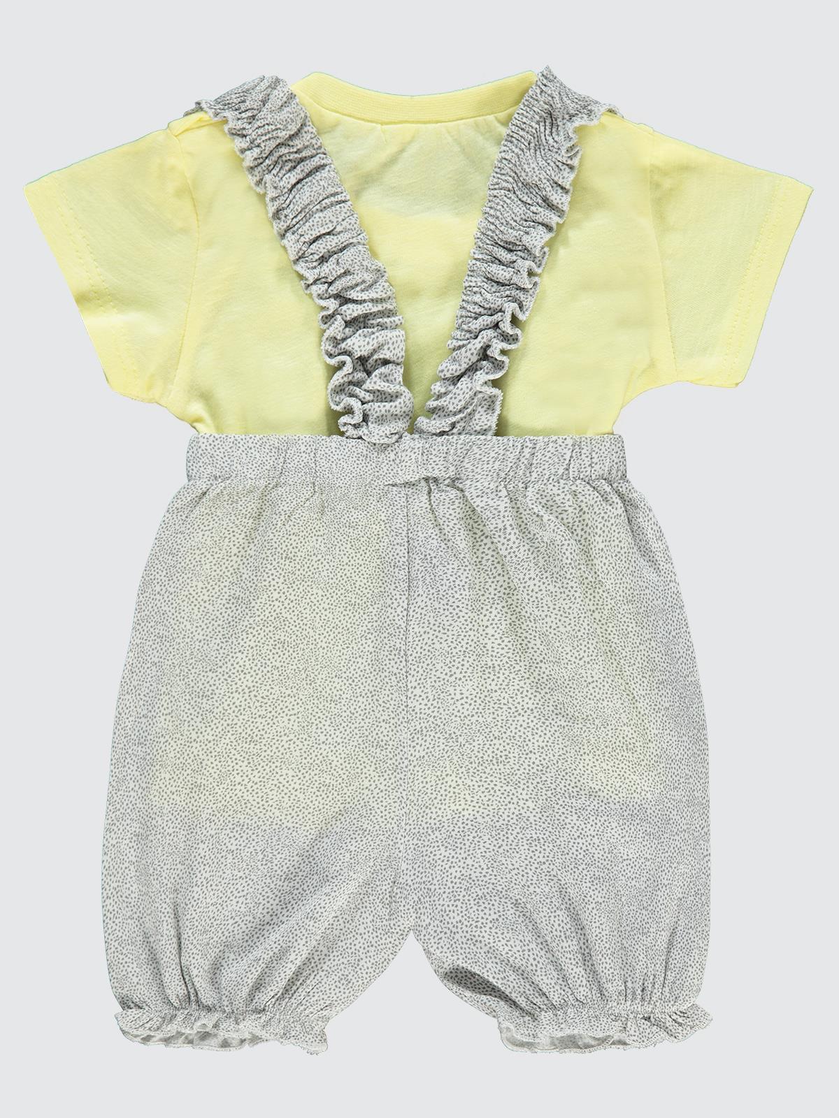 Kumru Askılı Gülen Yüz Çiçek 6-18 Ay Takım - Sarı