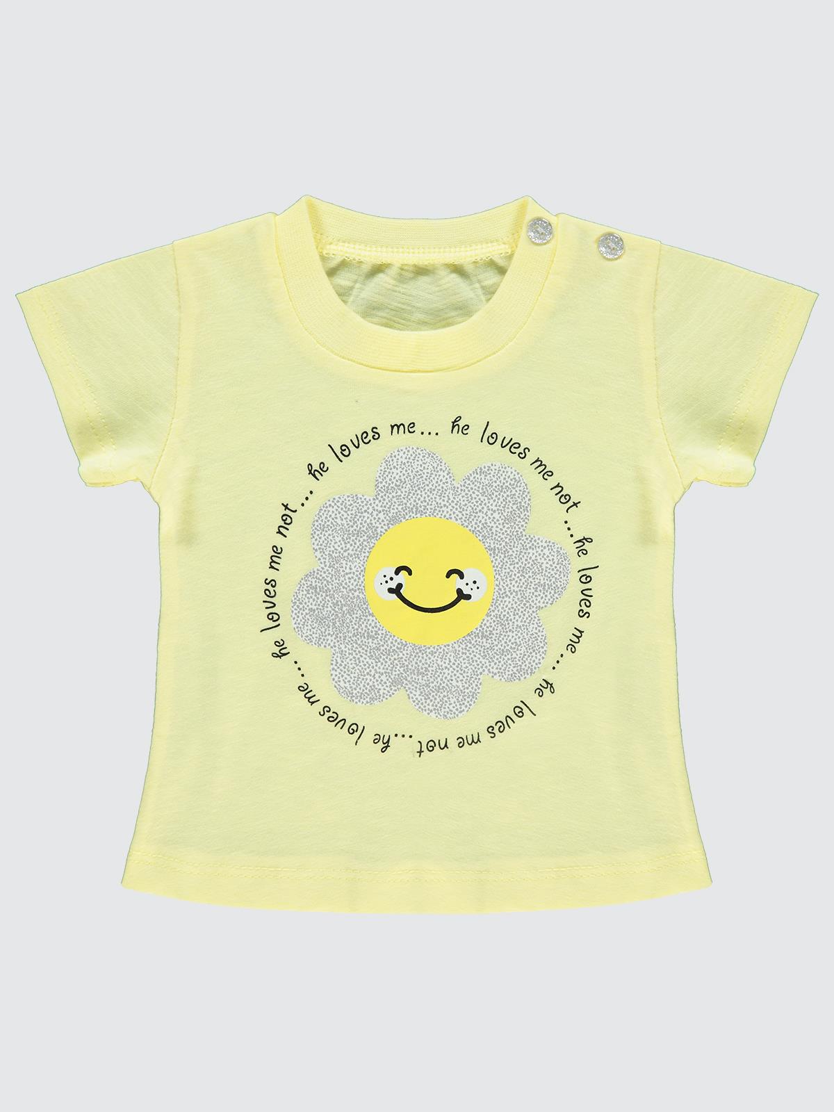 Kumru Askılı Gülen Yüz Çiçek 6-18 Ay Takım - Sarı