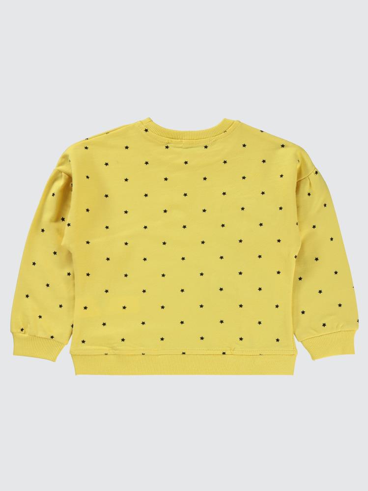 Civil Girls Mobil Fiyonklu 2-5 Yaş Sweatshirt - Sarı