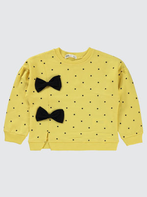 Civil Girls Mobil Fiyonklu 2-5 Yaş Sweatshirt - Sarı