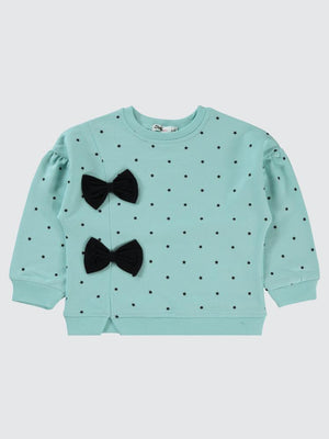 Civil Girls Mobil Fiyonklu 2-5 Yaş Sweatshirt - Mavi